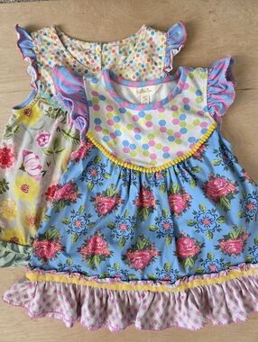 Matilda Jane Girls Tunics Set Of Two Fresh Fantasy And Sorbet Shabby Flutter Top